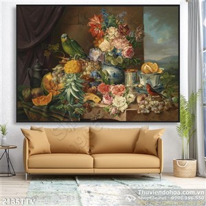 Tranh tĩnh vật hoa quả sơn dầu nghệ thuật