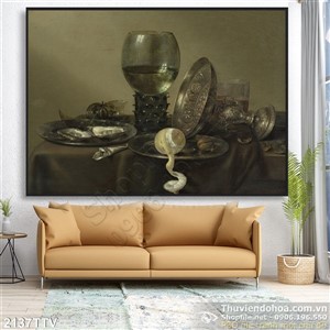 Tranh tĩnh vật hoa quả sơn dầu đẹp