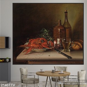 Tranh tĩnh vật hoa quả sơn dầu trang trí bếp