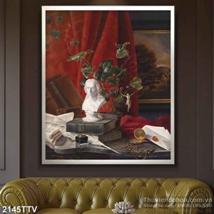 Tranh tĩnh vật hoa quả sơn dầu treo tường phòng ngủ