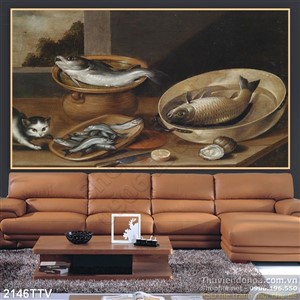Tranh tĩnh vật hoa quả sơn dầu trang trí