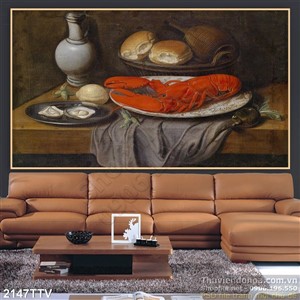 Tranh tĩnh vật hoa quả sơn dầu trang trí đẹp