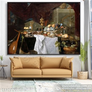 Tranh tĩnh vật hoa quả sơn dầu hiện đại