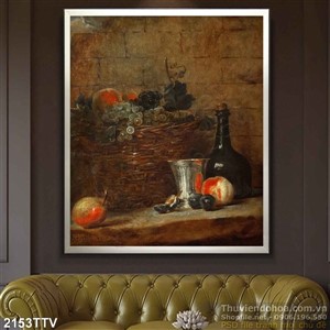 Tranh tĩnh vật hoa quả sơn dầu trang trí đẹp