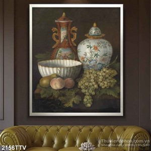 Tranh tĩnh vật hoa quả sơn dầu trang trí