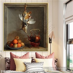 Tranh tĩnh vật hoa quả sơn dầu trang trí