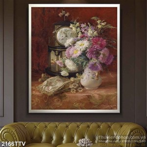 Tranh tĩnh vật hoa quả sơn dầu treo tường phòng ngủ