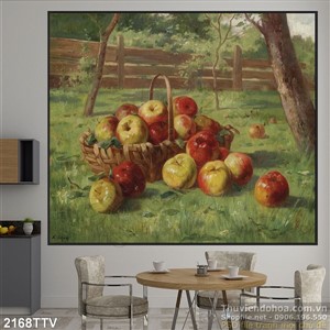 Tranh tĩnh vật hoa quả sơn dầu trang trí bếp
