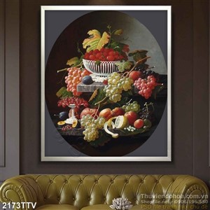 Tranh tĩnh vật hoa quả sơn dầu độc đáo