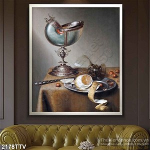 Tranh tĩnh vật hoa quả sơn dầu trang trí phòng