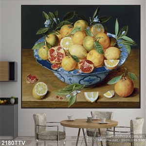 Tranh tĩnh vật hoa quả sơn dầu độc đáo
