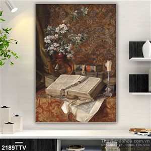 Tranh tĩnh vật hoa quả sơn dầu trang trí treo tường