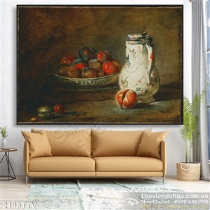 Tranh tĩnh vật hoa quả sơn dầu đẹp