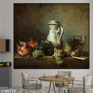 Tranh tĩnh vật hoa quả sơn dầu nghệ thuật