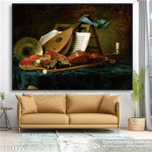 Tranh tĩnh vật hoa quả sơn dầu trang trí phòng khách