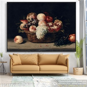 Tranh tĩnh vật hoa quả sơn dầu độc đáo