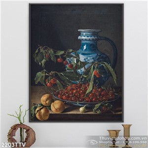 Tranh tĩnh vật hoa quả sơn dầu nghệ thuật