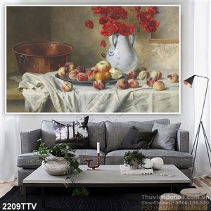 Tranh tĩnh vật hoa quả sơn dầu trang trí đẹp