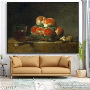 Tranh tĩnh vật hoa quả sơn dầu đẹp