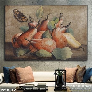 Tranh tĩnh vật hoa quả sơn dầu trang trí