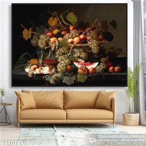 Tranh tĩnh vật hoa quả sơn dầu nghệ thuật