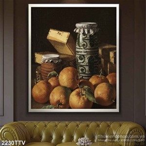Tranh tĩnh vật hoa quả sơn dầu nghệ thuật