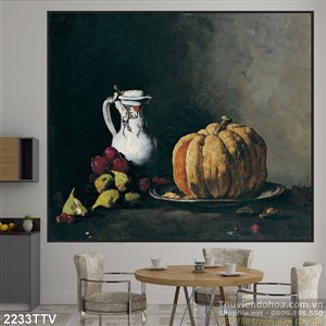Tranh tĩnh vật hoa quả sơn dầu