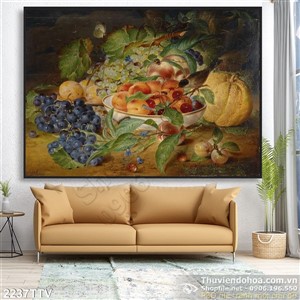 Tranh tĩnh vật hoa quả sơn dầu trang trí đẹp