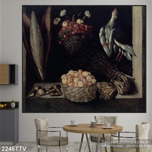 Tranh tĩnh vật hoa quả sơn dầu trang trí phòng bếp