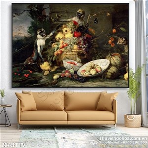 Tranh tĩnh vật hoa quả sơn dầu nghệ thuật đẹp