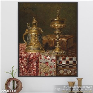 Tranh tĩnh vật hoa quả sơn dầu treo tường đẹp