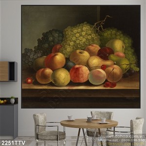 Tranh tĩnh vật hoa quả sơn dầu nghệ thuật đẹp