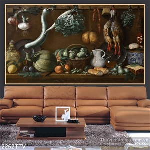 Tranh tĩnh vật hoa quả sơn dầu