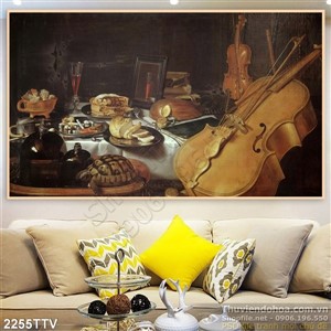 Tranh tĩnh vật hoa quả sơn dầu trang trí tường
