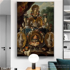 Tranh tĩnh vật hoa quả sơn dầu nghệ thuật