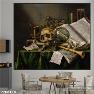 Tranh tĩnh vật hoa quả sơn dầu treo tường phòng khách