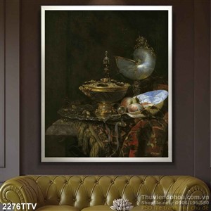 Tranh tĩnh vật hoa quả sơn dầu treo tường phòng ngủ