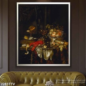Tranh tĩnh vật hoa quả sơn dầu độc đáo