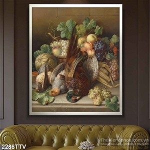 Tranh tĩnh vật hoa quả sơn dầu trang trí bếp