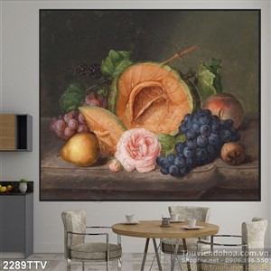 Tranh tĩnh vật hoa quả sơn dầu