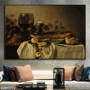 Tranh tĩnh vật hoa quả sơn dầu trang trí đẹp