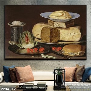 Tranh tĩnh vật hoa quả sơn dầu treo tường phòng ngủ