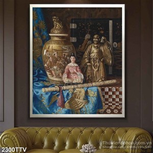 Tranh tĩnh vật hoa quả sơn dầu treo tường