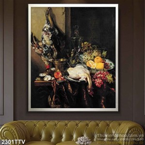 Tranh tĩnh vật hoa quả sơn dầu trang trí