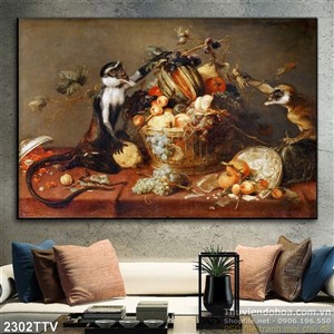 Tranh tĩnh vật hoa quả sơn dầu