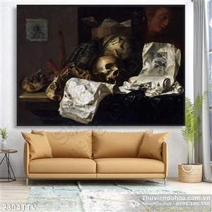 Tranh tĩnh vật hoa quả sơn dầu treo tường phòng bếp