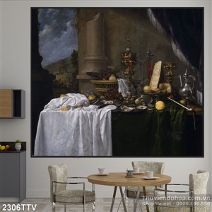 Tranh tĩnh vật hoa quả sơn dầu trang trí