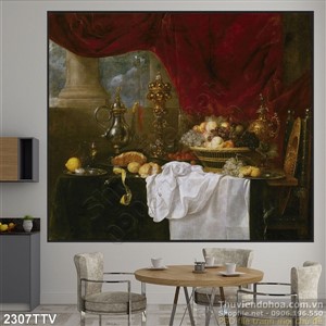 Tranh tĩnh vật hoa quả sơn dầu đẹp trang trí