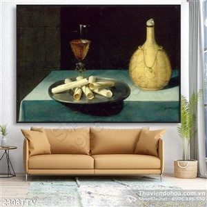 Tranh tĩnh vật hoa quả sơn dầu trang trí đẹp