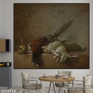 Tranh tĩnh vật hoa quả sơn dầu treo tường phòng ăn